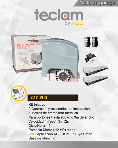 [KIT-IZZY- 900] KIT AUTOMATIZADOR WI-FI MOTOR TECLAM - IZZY 900 127v 50-60HZ